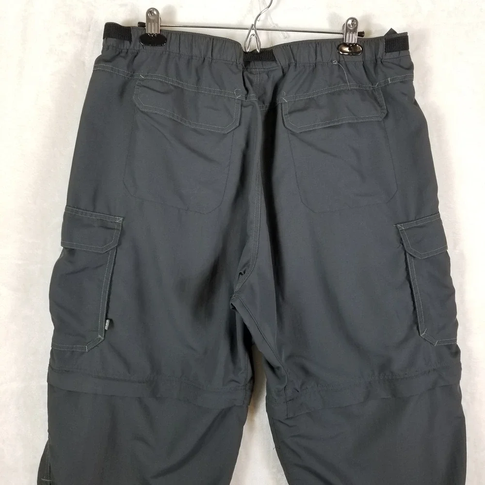 REI Co-op Mens XL x 30 Convertible Hiking Cargo Pants Gray Nylon UPF 50+ Zip Off